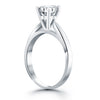 14k White Gold Tapered Cathedral Solitaire Engagement Ring